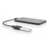 Przewód adaptera USB 2.0, OTG, typ micro B - A M/F, 15 cm, zgodny z USB 2.0, kąt prosty, czarny
