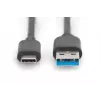 DIGITUS DIGITUS kabel połączeniowy USB Typ-C, Typ C na A M/M, 1m Super Speed czarny
