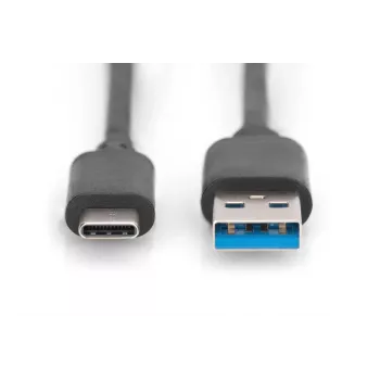 DIGITUS DIGITUS kabel połączeniowy USB Typ-C, Typ C na A M/M, 1m Super Speed czarny