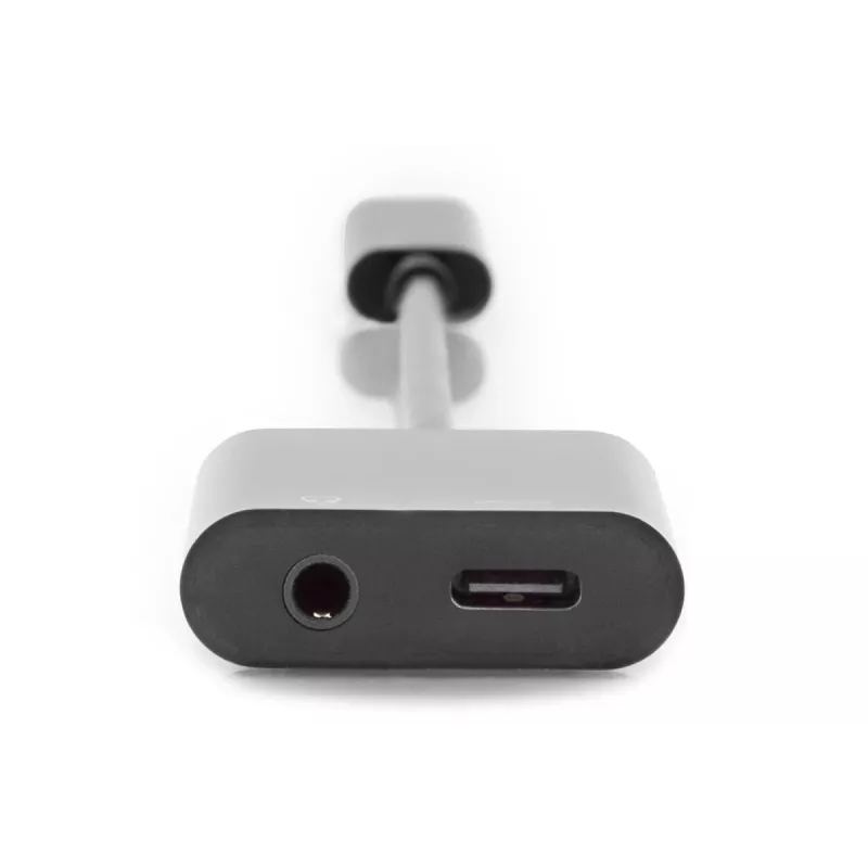 Kabel rozdzielający DIGITUS USB Type-C, typ C - 3,5 mm + typ C M/Ż/Ż, 20 cm, czarny