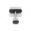 Kabel rozdzielający DIGITUS USB Type-C, typ C - 3,5 mm + typ C M/Ż/Ż, 20 cm, czarny