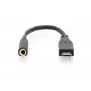 Kabel adaptera audio DIGITUS USB Type-C, Type-C - 3,5mm M/F, 20cm, wejście/wyjście audio, wersja 3.1, CE, czarny