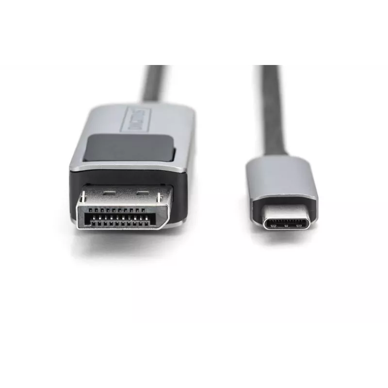 adapter kablowy DIGITUS USB Type C na DP 8K@30Hz, HBR3, obudowa aluminiowa, czarny, 2m