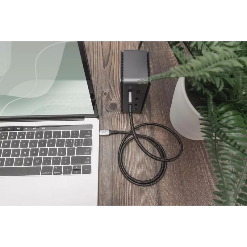 Kabel połączeniowy DIGITUS USB 4. Typ C na Typ C. Obudowa aluminiowa, oplot PP. 4K@60Hz. PD3.0. 20Gbit/s. 3m. czarny