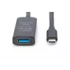 DIGITUS Aktywny przedłużacz USB-C - 5G USB 3.2 Gen1 USB-C - USB-A (M/Ż) - 5m