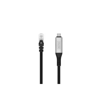Kabel Ethernet DIGITUS USB-C 3.2 Gen1 - RJ45 - CAT6a S/FTP Czarny - 15 m