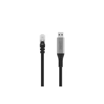 Kabel Ethernet DIGITUS USB 3.2 Gen1 - RJ45 - CAT6a S/FTP czarny - 5 m