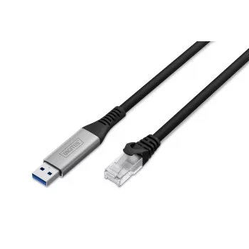 Kabel Ethernet DIGITUS USB 3.2 Gen1 - RJ45 - CAT6a S/FTP Czarny - 15m