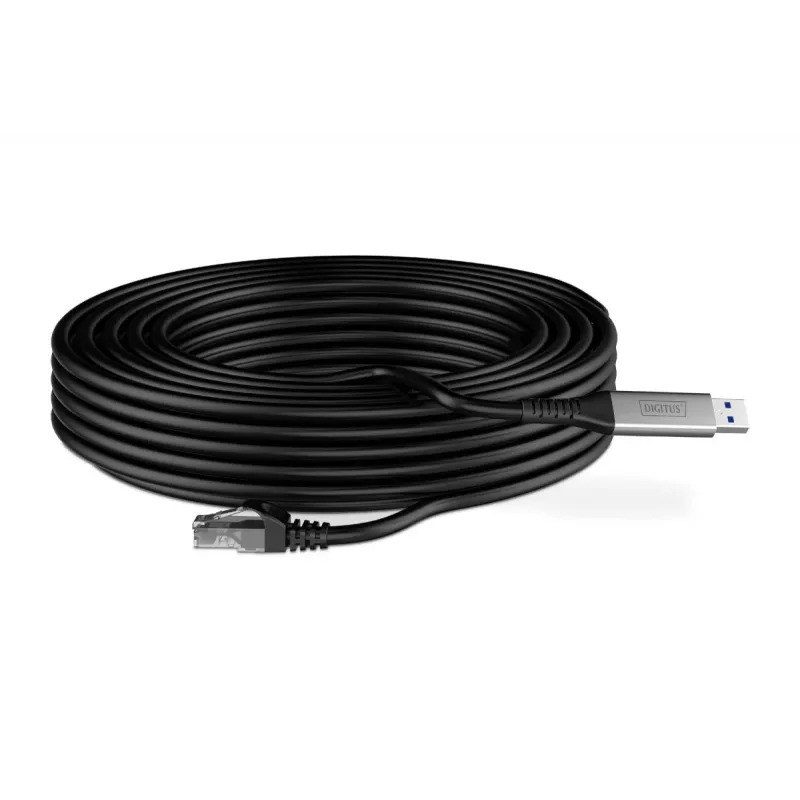 Kabel Ethernet DIGITUS USB 3.2 Gen1 - RJ45 - CAT6a S/FTP Czarny - 15m