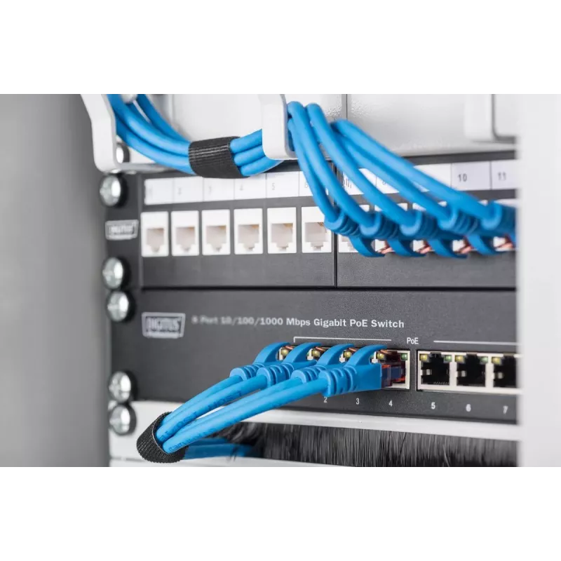 DIGITUS 8-portowy przełącznik Gigabit PoE 10 inch 8x10/100/1000Mbps RJ45 PoE 96W