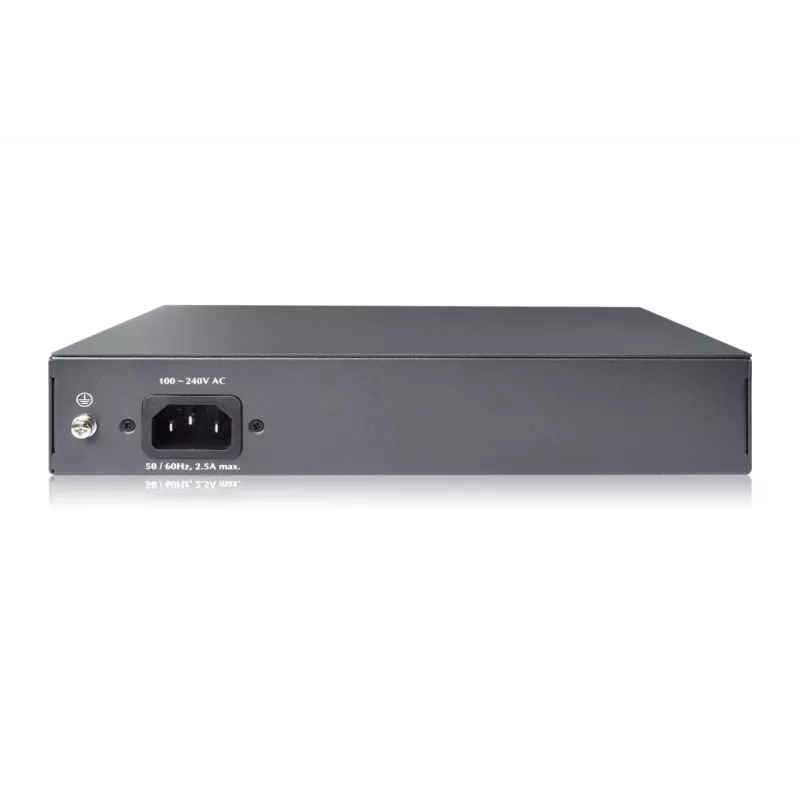 DIGITUS Fast Ethernet PoE af/at przełącznik 8-portowy + 2 uplinki, budżet mocy PoE 120 W, montaż w szafie rack