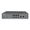 DIGITUS Fast Ethernet PoE af/at przełącznik 8-portowy + 2 uplinki, budżet mocy PoE 120 W, montaż w szafie rack