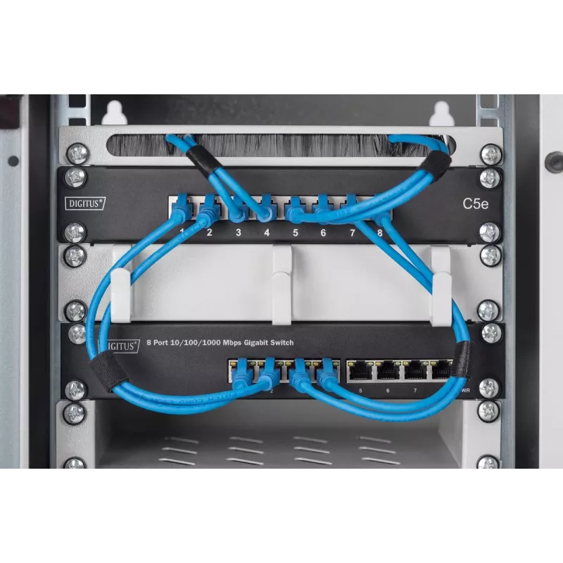 DIGITUS L2 zarządzany przełącznik Gigabit Ethernet PoE 8-portowy PoE, 10 cali, budżet PoE 80 W