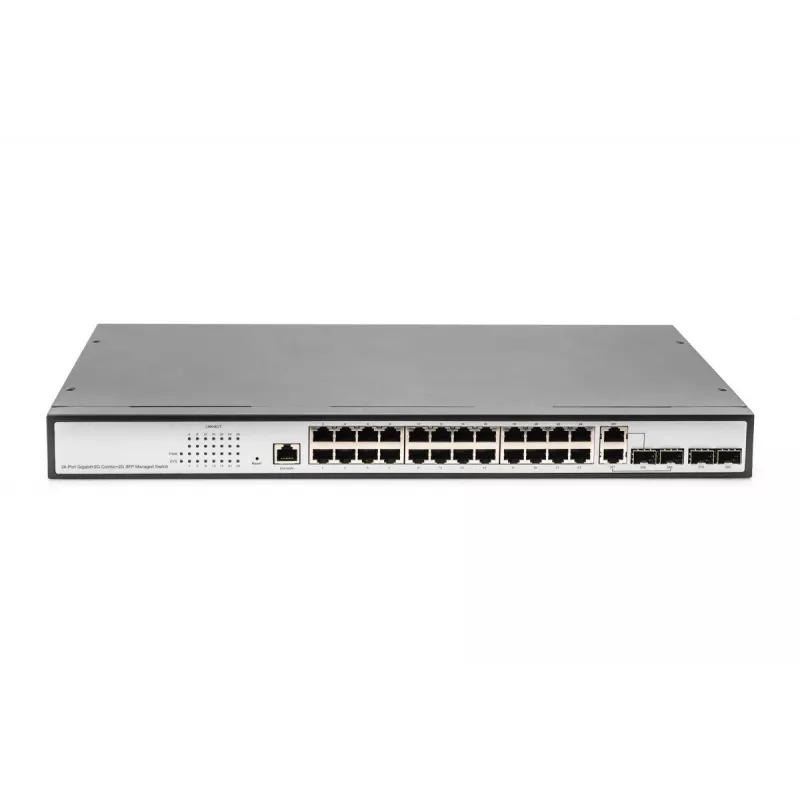 Zarządzalny przełącznik Gigabit Ethernet DIGITUS L2, 24 porty + 2 combo i 2 porty uplink SFP
