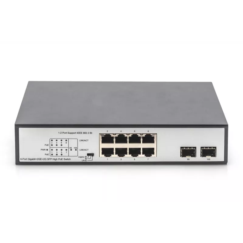 Niezarządzalny przełącznik Digitus DN-95140 8-portowy Gigabit PoE