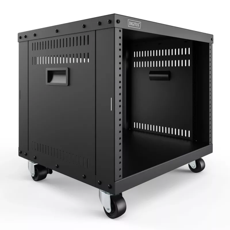 DIGITUS 8U szafa AVS 420x507x460mm gwintowane otwory montażowe kółka czarna