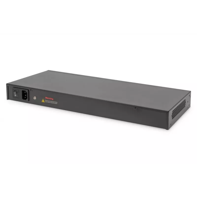 DIGITUS Przełącznik Gigabit Ethernet z iniektorem PoE 24 porty L2 zarządzalny 2 SFP uplink