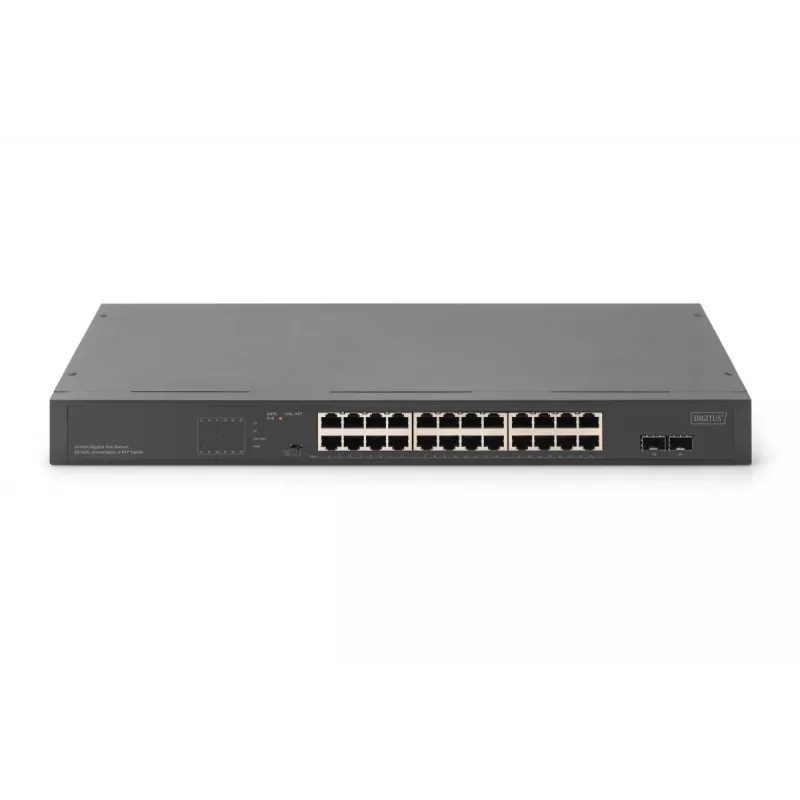 Niezarządzalny przełącznik PoE DIGITUS - 24 porty Gigabit + 2 porty Gigabit SFP