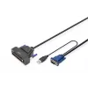 Modułowa konsola DIGITUS 43,2 cm (19 cali) HD TFT z 1 portem VGA. RAL 9005 czarna - klawiatura GE