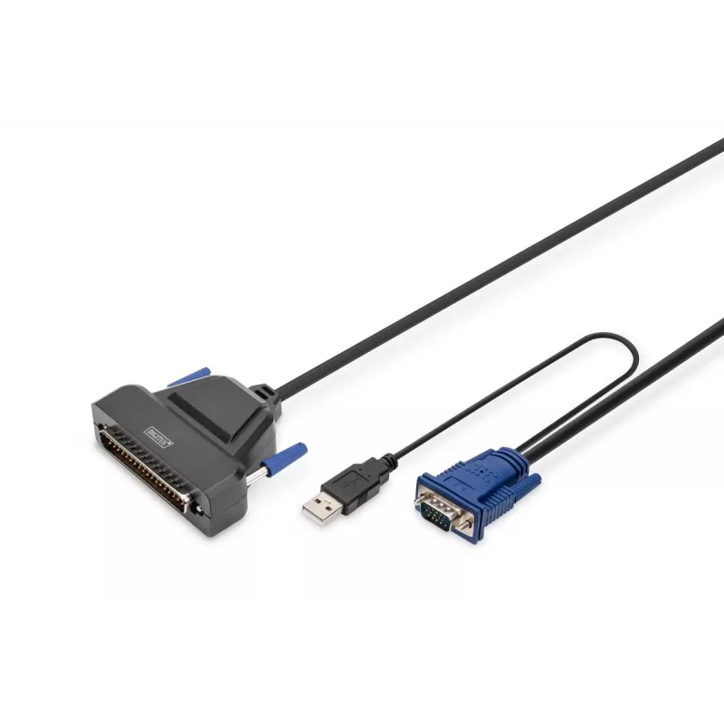 Modułowa konsola DIGITUS 43,2 cm (19 cali) HD TFT z 1 portem VGA. RAL 9005 czarna - klawiatura GE