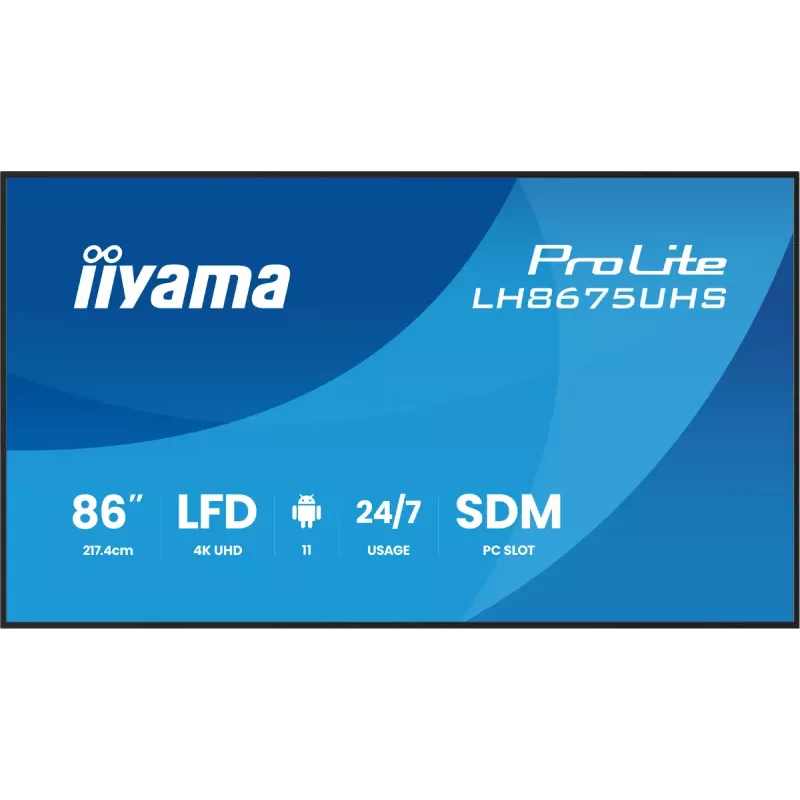Ekran cyfrowego oznakowania iiyama 86 cali 4K UHD LCD Android 24/7