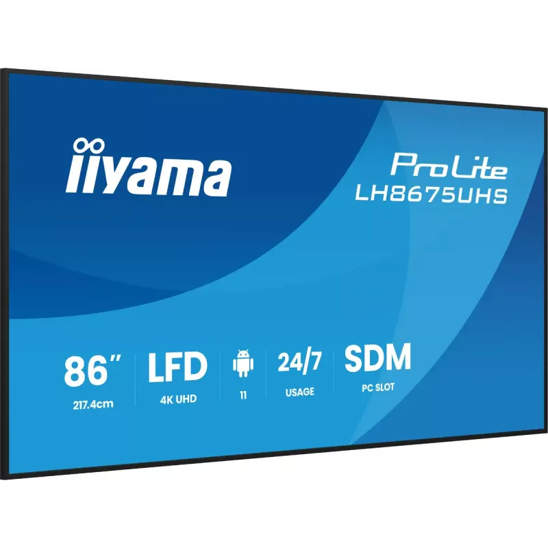 Ekran cyfrowego oznakowania iiyama 86 cali 4K UHD LCD Android 24/7
