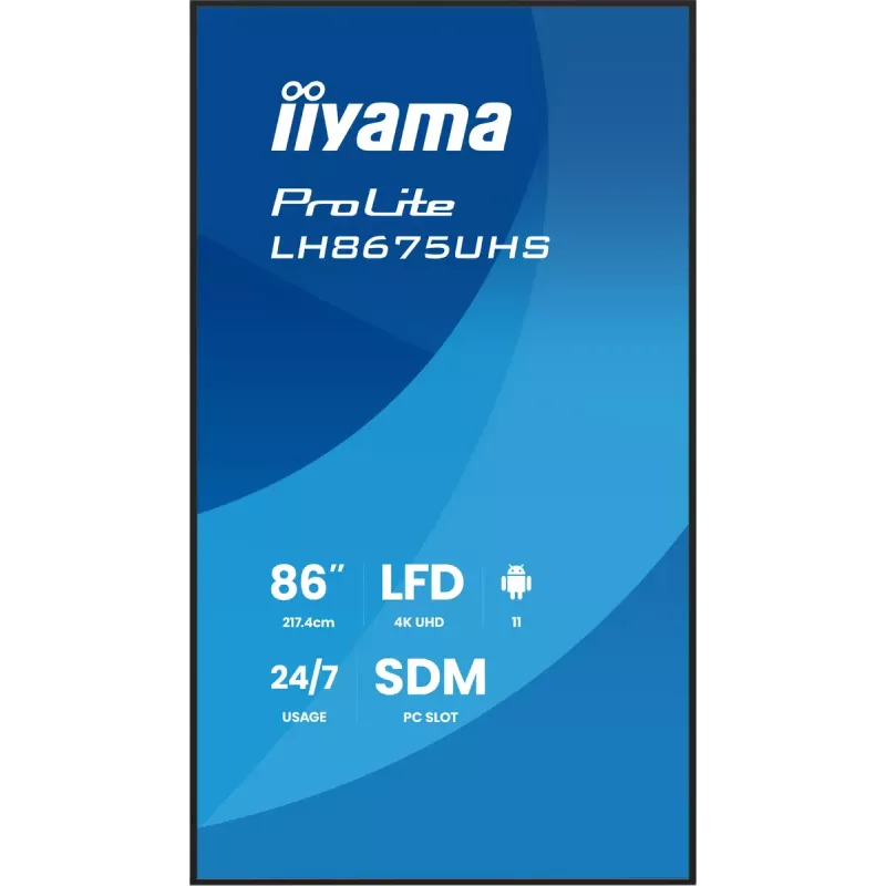 Ekran cyfrowego oznakowania iiyama 86 cali 4K UHD LCD Android 24/7