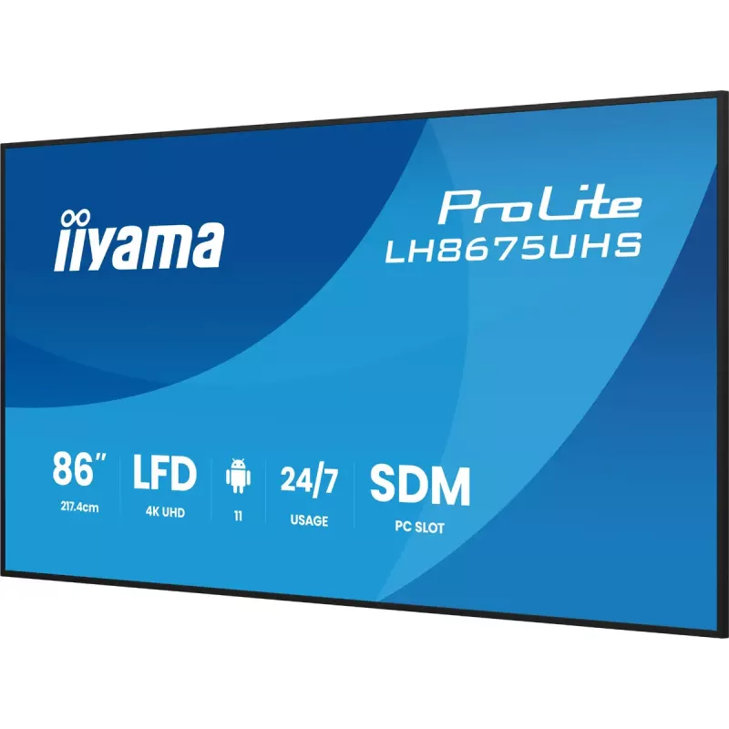 Ekran cyfrowego oznakowania iiyama 86 cali 4K UHD LCD Android 24/7