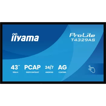 Monitor komputerowy iiyama T4329AS-B1AG 108 cm (42,5 cala) 3840 x 2160 pikseli 4K Ultra HD LED Dotykowy Czarny