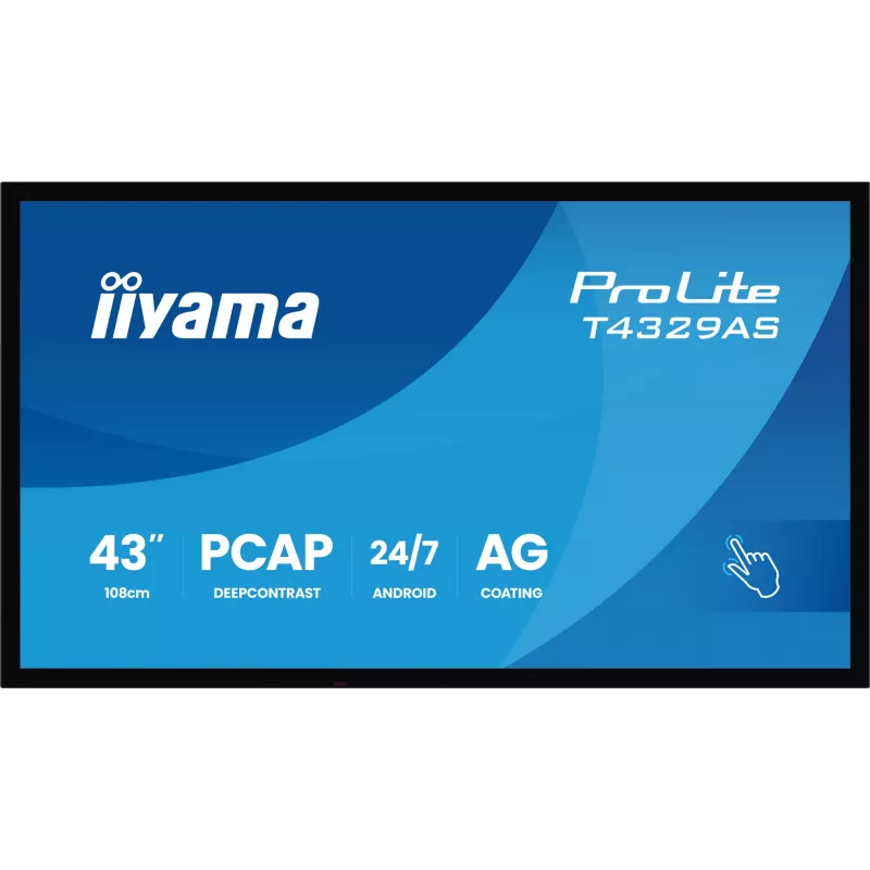 Monitor komputerowy iiyama T4329AS-B1AG 108 cm (42,5 cala) 3840 x 2160 pikseli 4K Ultra HD LED Dotykowy Czarny