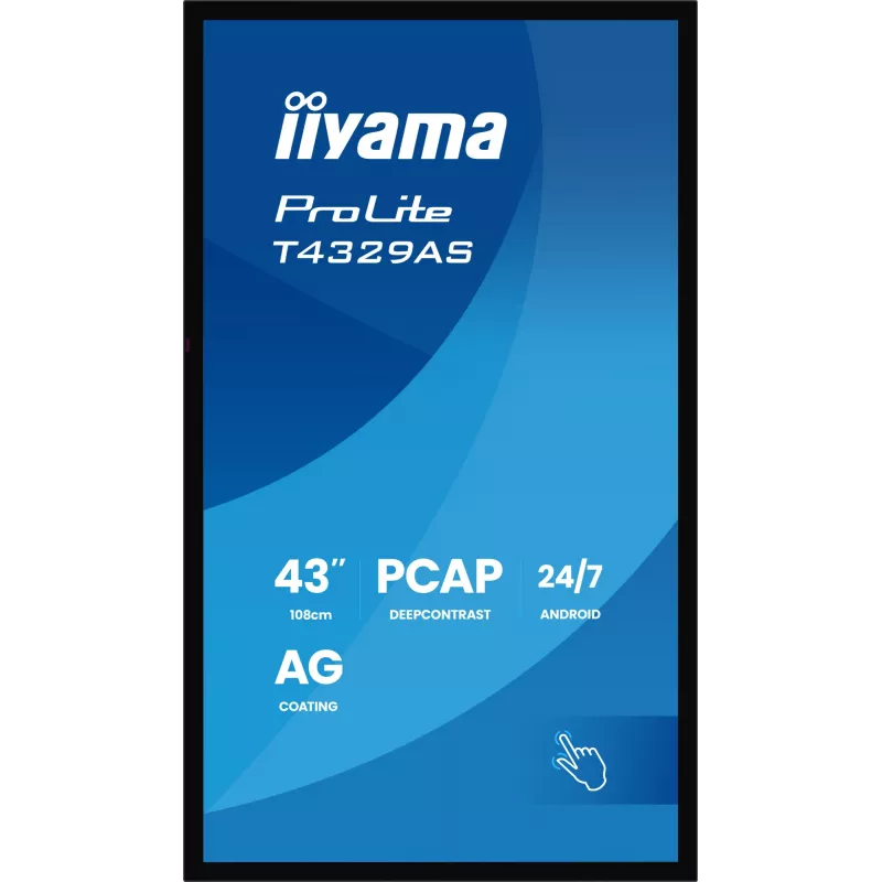 Monitor komputerowy iiyama T4329AS-B1AG 108 cm (42,5 cala) 3840 x 2160 pikseli 4K Ultra HD LED Dotykowy Czarny