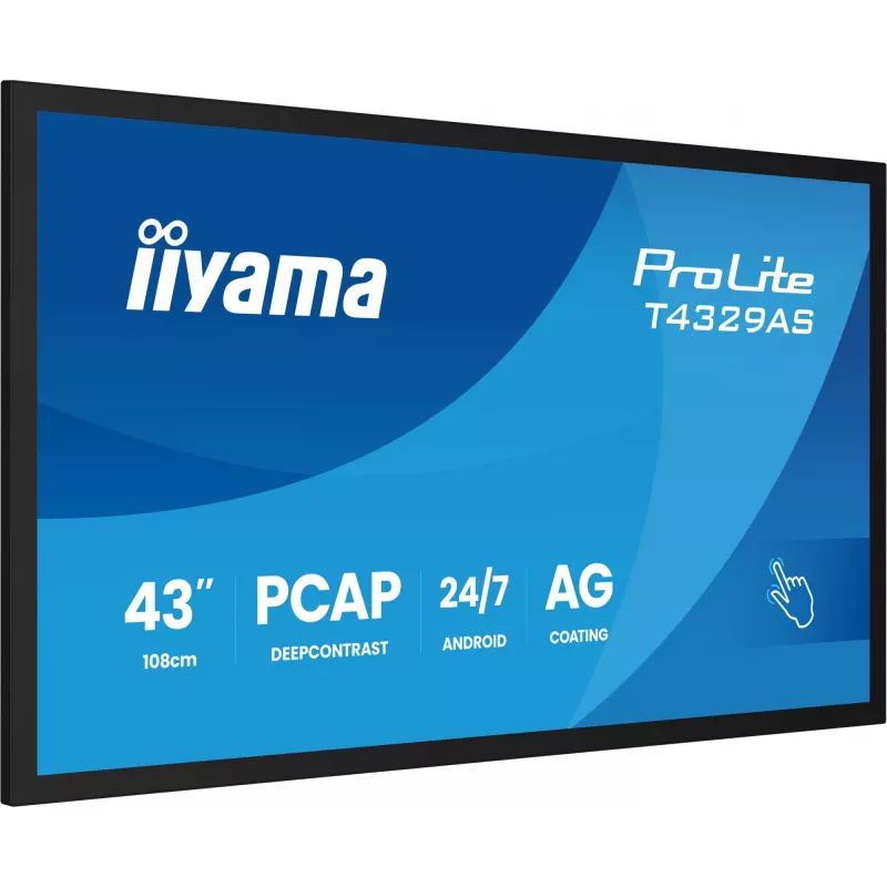 Monitor komputerowy iiyama T4329AS-B1AG 108 cm (42,5 cala) 3840 x 2160 pikseli 4K Ultra HD LED Dotykowy Czarny