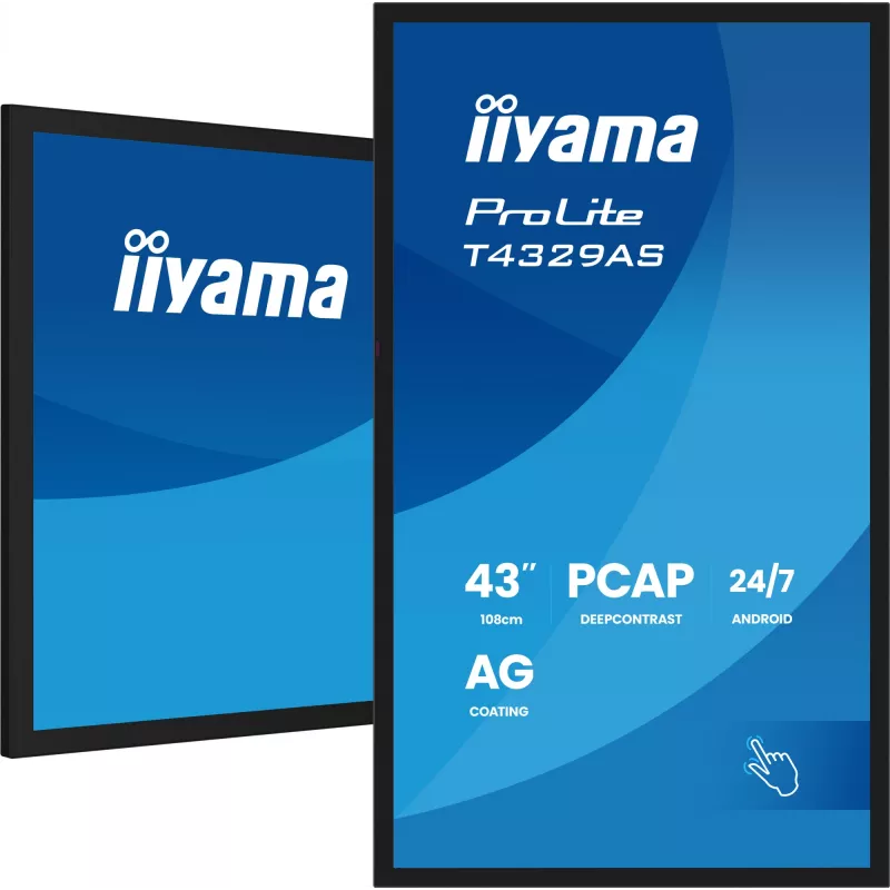 Monitor komputerowy iiyama T4329AS-B1AG 108 cm (42,5 cala) 3840 x 2160 pikseli 4K Ultra HD LED Dotykowy Czarny