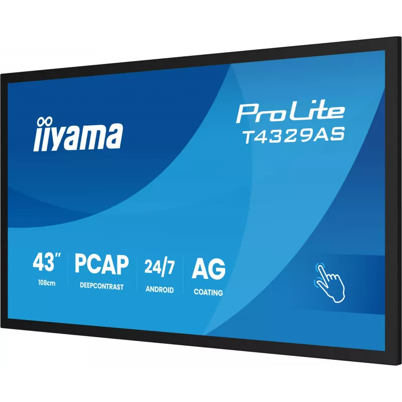 Monitor komputerowy iiyama T4329AS-B1AG 108 cm (42,5 cala) 3840 x 2160 pikseli 4K Ultra HD LED Dotykowy Czarny