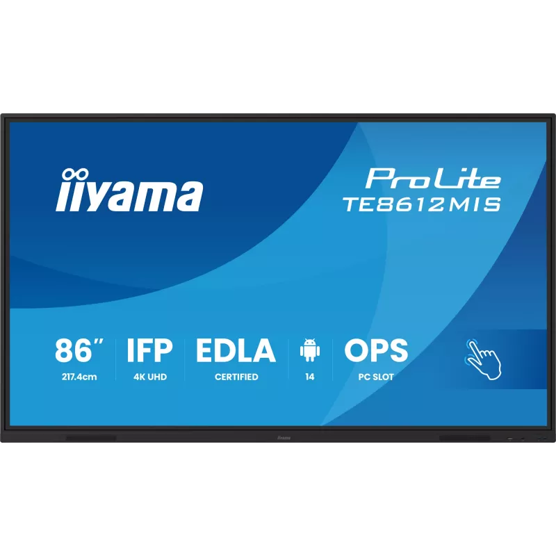 iiyama TE8612MIS-B4AG Wyświetlacz reklamowy Kiosk design 2.17 m (85.6 cala) LCD Wi-Fi 400 cd/m² 4K Ultra HD Czarny Dotykowy Wbudowany procesor Android 24/7