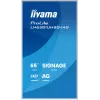 iiyama LH6581UHSG-1AG Wyświetlacz reklamowy Cyfrowy panel reklamowy 163,8 cm (64,5 cala) Wi-Fi 500 cd/m² 4K Ultra HD Biały Wbudowany procesor Android 24/7
