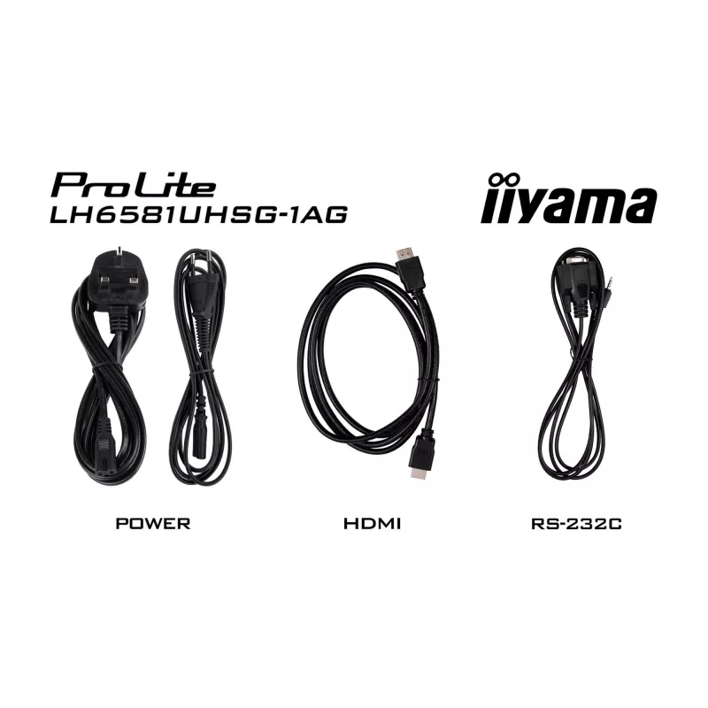 iiyama LH6581UHSG-1AG Wyświetlacz reklamowy Cyfrowy panel reklamowy 163,8 cm (64,5 cala) Wi-Fi 500 cd/m² 4K Ultra HD Biały Wbudowany procesor Android 24/7