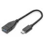Przewód adaptera DIGITUS USB Type-C, OTG, typ C - A M/F, 15 cm Super Speed Czarny