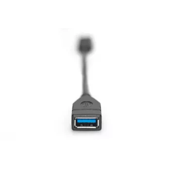 Przewód adaptera DIGITUS USB Type-C, OTG, typ C - A M/F, 15 cm Super Speed Czarny