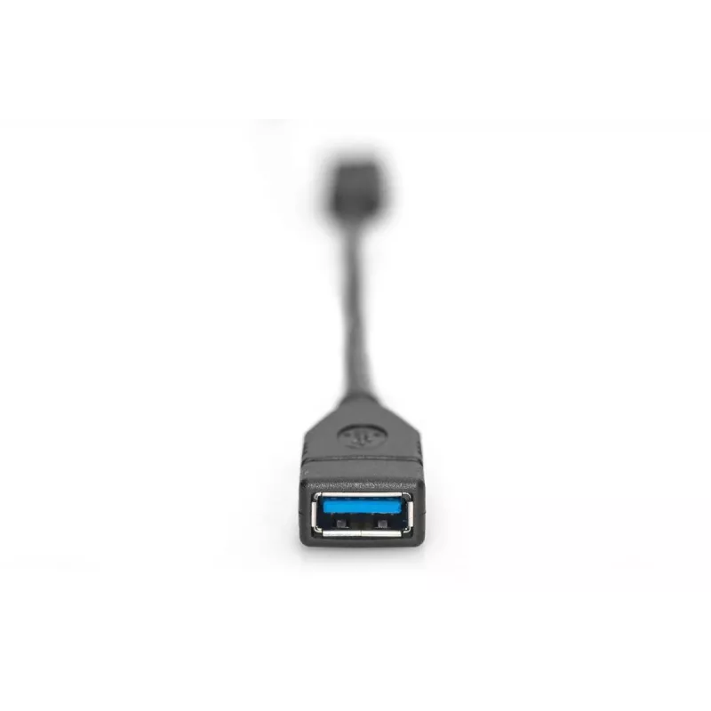 Przewód adaptera DIGITUS USB Type-C, OTG, typ C - A M/F, 15 cm Super Speed Czarny