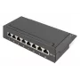 Panel krosowy DIGITUS CAT6 8-portowy ekranowany czarny