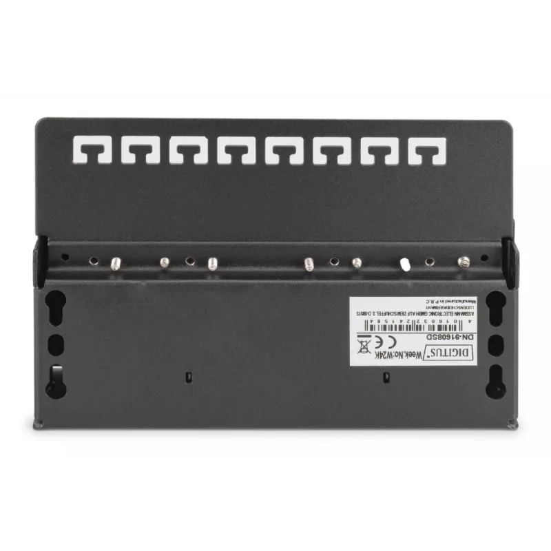 Panel krosowy DIGITUS CAT6 8-portowy ekranowany czarny