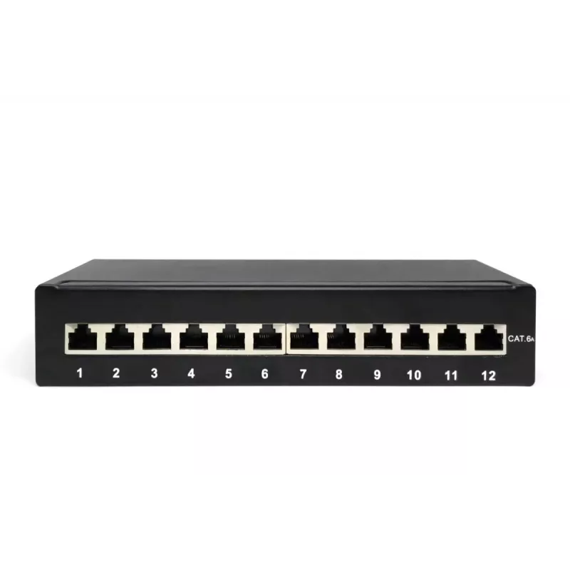 Patch Panel Digitus Desktop CAT 6A Klasa EA Ekranowany Czarny
