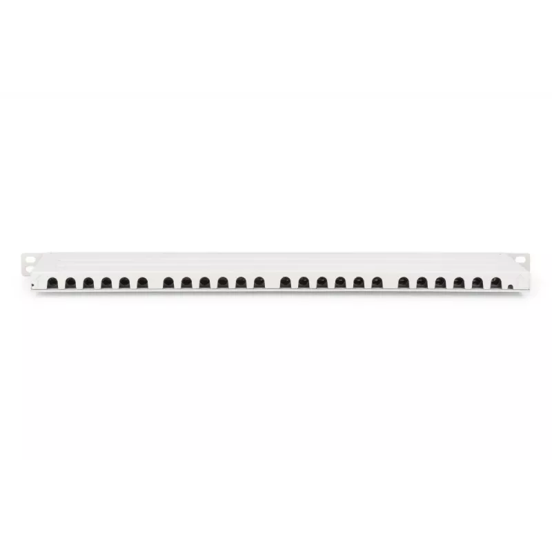 Panel krosowy DIGITUS CAT6A EA ekranowany, 24-portowy RJ45 z osłonami przeciwpyłowymi, 8P8C, 0,5U, szary RAL 7035