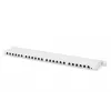 Panel krosowy DIGITUS CAT6A EA ekranowany, 24-portowy RJ45 z osłonami przeciwpyłowymi, 8P8C, 0,5U, szary RAL 7035