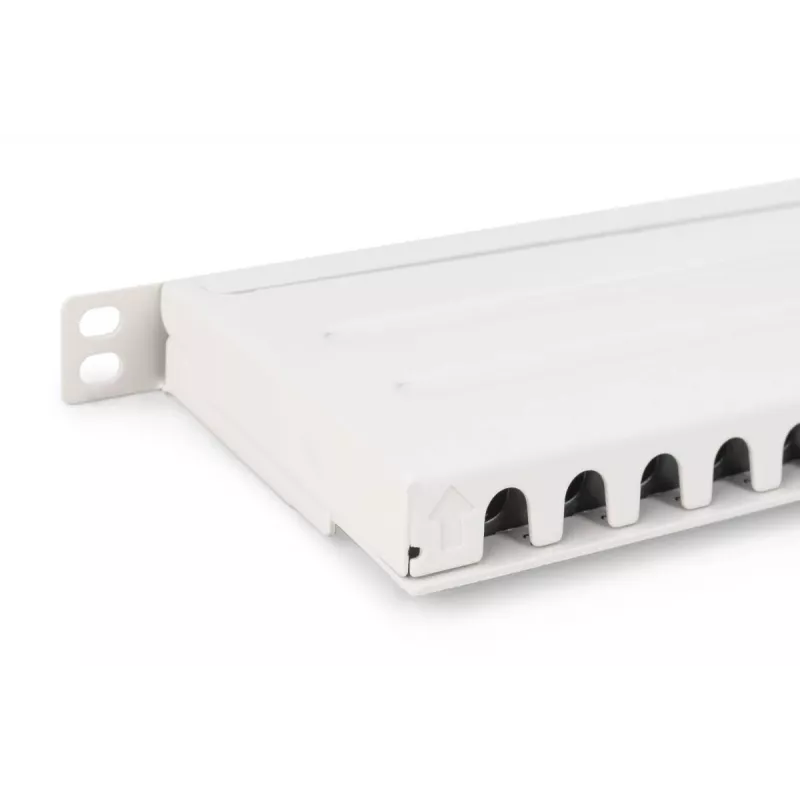 Panel krosowy DIGITUS CAT6A EA ekranowany, 24-portowy RJ45 z osłonami przeciwpyłowymi, 8P8C, 0,5U, szary RAL 7035