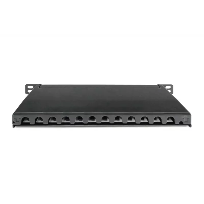 DIGITUS CAT6A Patch Panel, shielded,12-Port 1/2U, 10in rack mount, Czarny RAL 9005