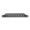 DIGITUS CAT6A Patch Panel, shielded,12-Port 1/2U, 10in rack mount, Czarny RAL 9005