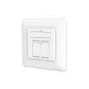 Gniazdo sieciowe DIGITUS CAT6A klasa EA, ekranowane 2x RJ45, LSA, czysta biel, montaż podtynkowy, 8 kierunków