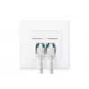 Gniazdo sieciowe DIGITUS CAT6A klasa EA, ekranowane 2x RJ45, LSA, czysta biel, montaż podtynkowy, 8 kierunków